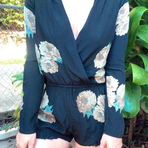 SOLD - Stone Cold Fox Floral Romper